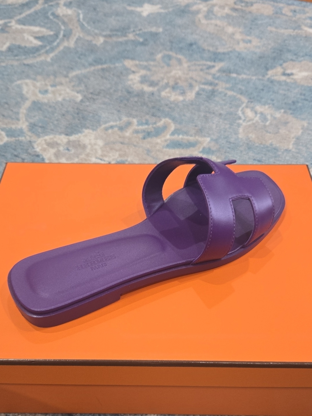 Hermes Women Purple Oron Sandal - Stylish Open-Toe Slip-On